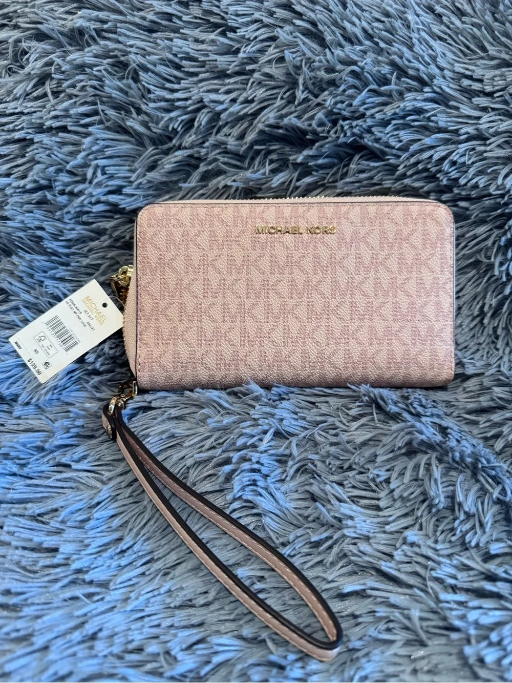 NWT New Michael Kors Large Jet Set Wristlet Wallet Jet Set “Ballet” Pink Classic
